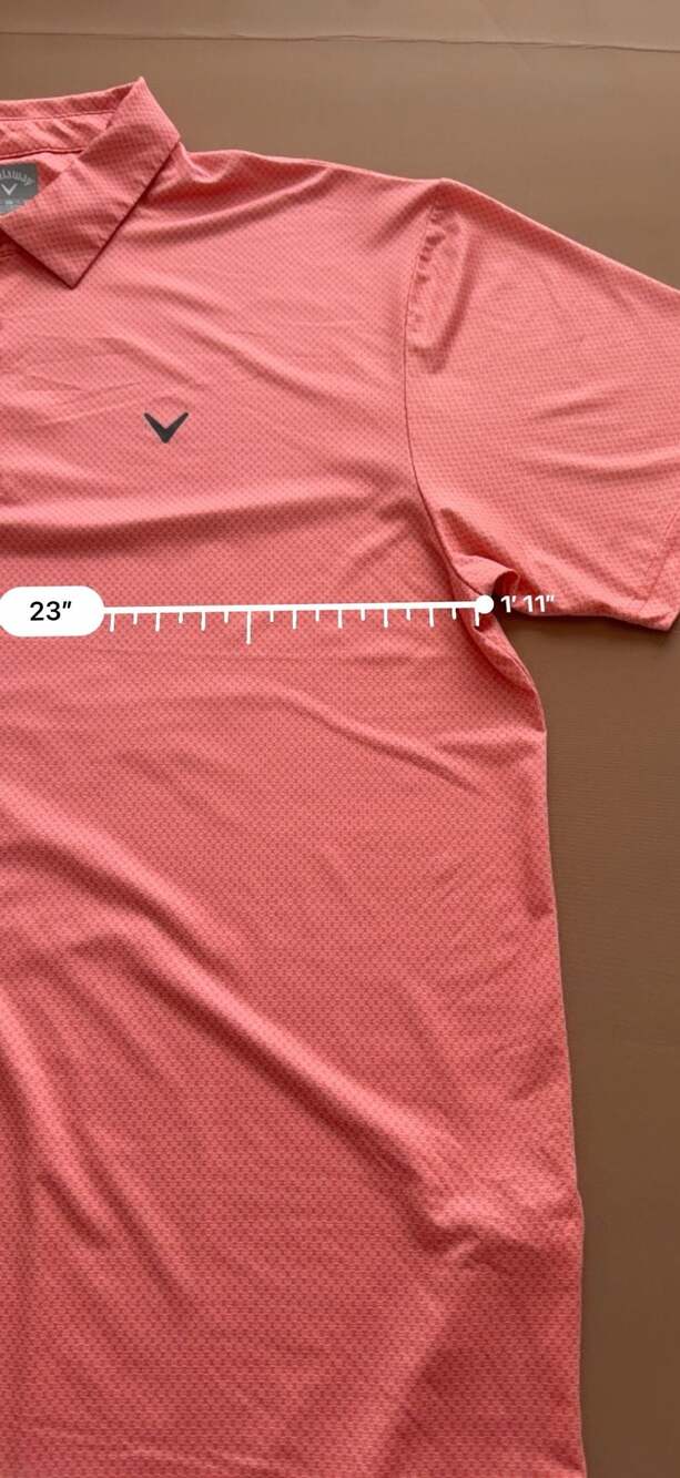 Callaway Men's Pro Spin Jacquard Short Sleeve Golf Polo Shirt - Coral View 6